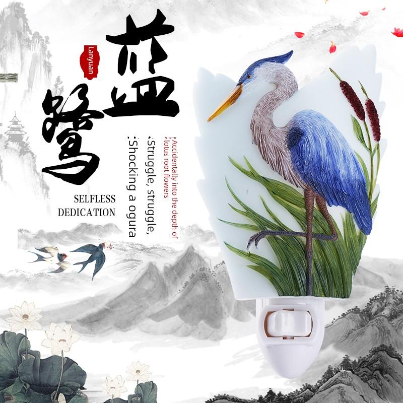 湘雅工匠蓝大鸟夜灯插件Led节能床头护眼卧室睡眠插座灯创意