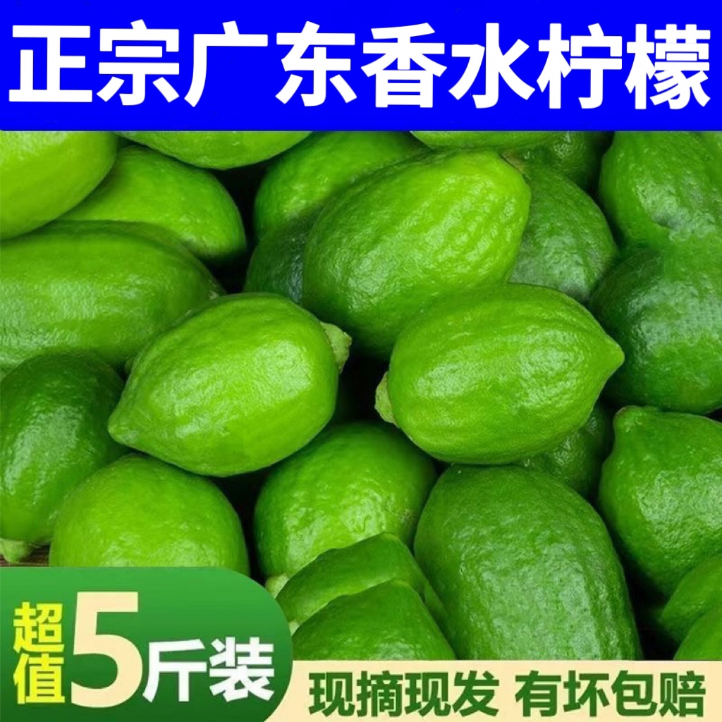 一级广东香水柠檬青柠檬同款新鲜手打浓香奶茶店香柠檬茶用多汁