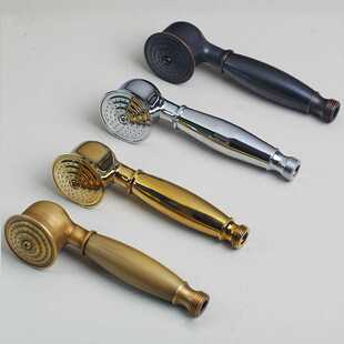 美国进口手持手握话筒花洒喷头淋浴仿古黑色镀铬金色拉丝手喷头水