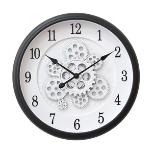 时来运转简约复古齿轮可转挂钟16英寸40cm大尺寸客厅挂表时钟表