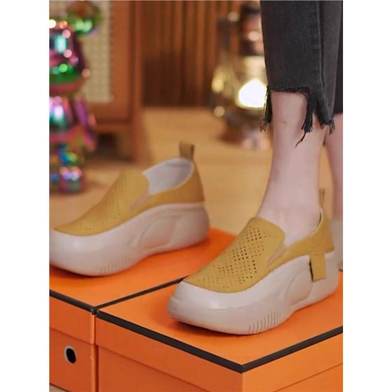 镂空洞洞休闲鞋女软底单鞋女2024夏季新款厚底一脚蹬懒人凉鞋,女鞋,松糕（摇摇）鞋,淘宝优惠券,粉丝福利购,淘宝优惠卷
