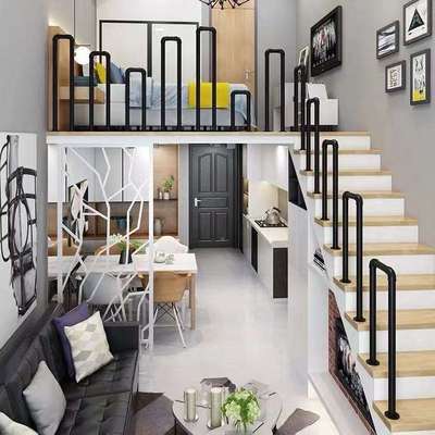 简约楼梯手现艺代室内F96T8HH7护栏家用创楼意设计老人儿童铁栏扶