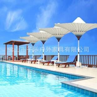 户外装中伞庭院创意太阳柱别墅花园样板房饰带灯伞81480酒店高档