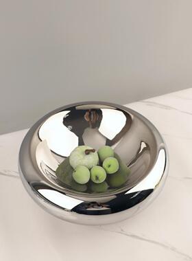 现代店简客约电镀玻璃圆形果盘艺术摆件厅OYX酒茶楼几售处家居装