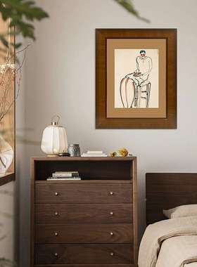 法式玉素中描常al202406法式复古风术装饰画客厅餐厅古小众艺挂画