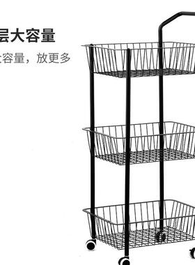境亚马厨房纳架夹逊缝推车可移动收收纳篮铁艺三层置物MZY-188架