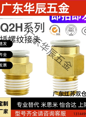 SMC型气动气管直通快插接头KQ2H04/06/08/10/12-M5-01-02-03-04AS