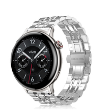 适用vivowatch5表带尼龙回环编织VIVO智能运动不锈钢WatchGT手表Watch3透气2/1代硅胶磁吸表链替换金属腕带