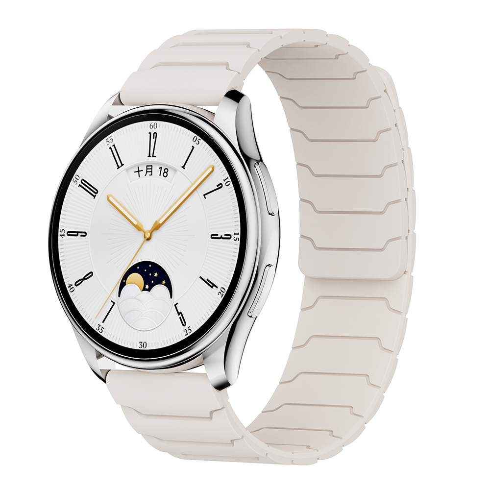 适用OppoWatch X2mini手表带vivo watch5硅胶OnePlus Watch2一加智能手表2 VIVO WATCH3辰夜黑/月光白磁吸表