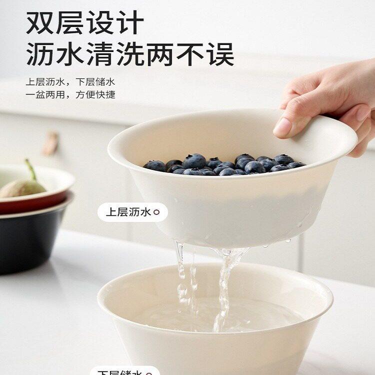 洗水果沥水篮客厅家用茶几果盘滤水篮厨房双层洗菜盆篮子