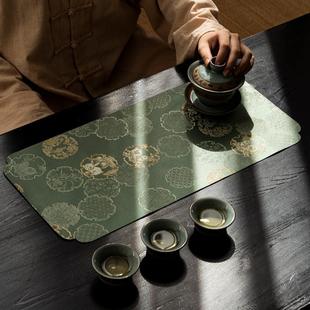 禅意织锦茶席轻奢金丝茶道桌旗提花干泡席布艺茶垫防水主人席 中式