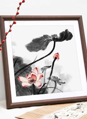 实木国画框装裱定制做33x33 50x50 68x68书法字卡镜片毛笔中式挂