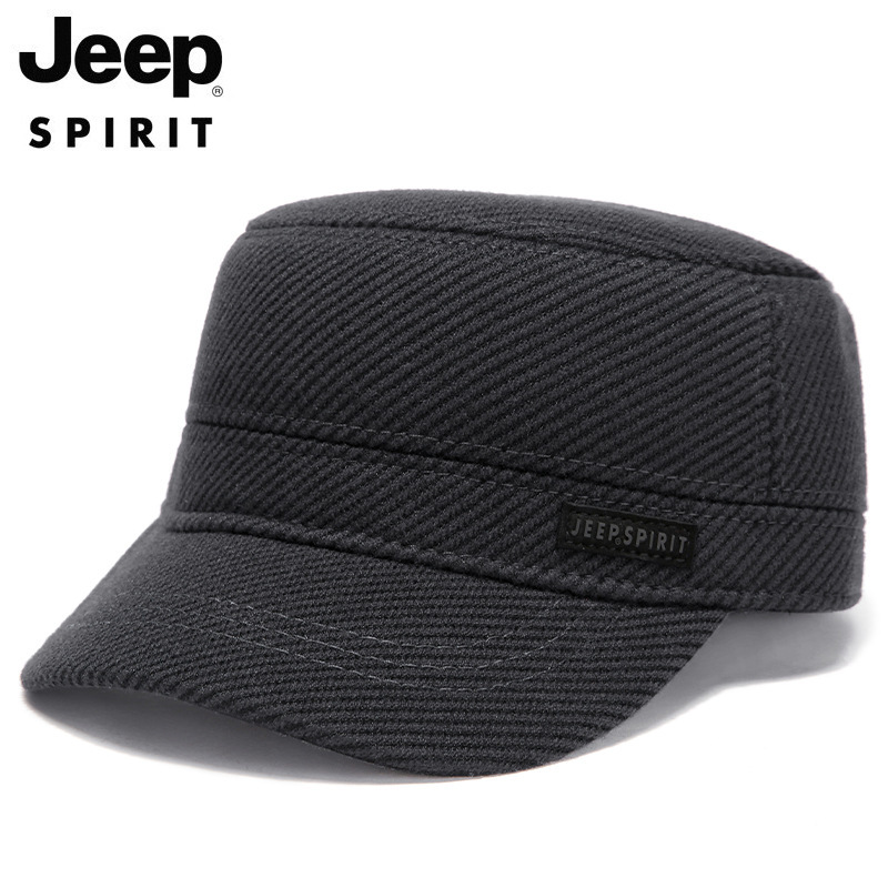 JEEP SPIRIT  一件正品帽子男加绒加厚平顶帽OM18CD996CA0146