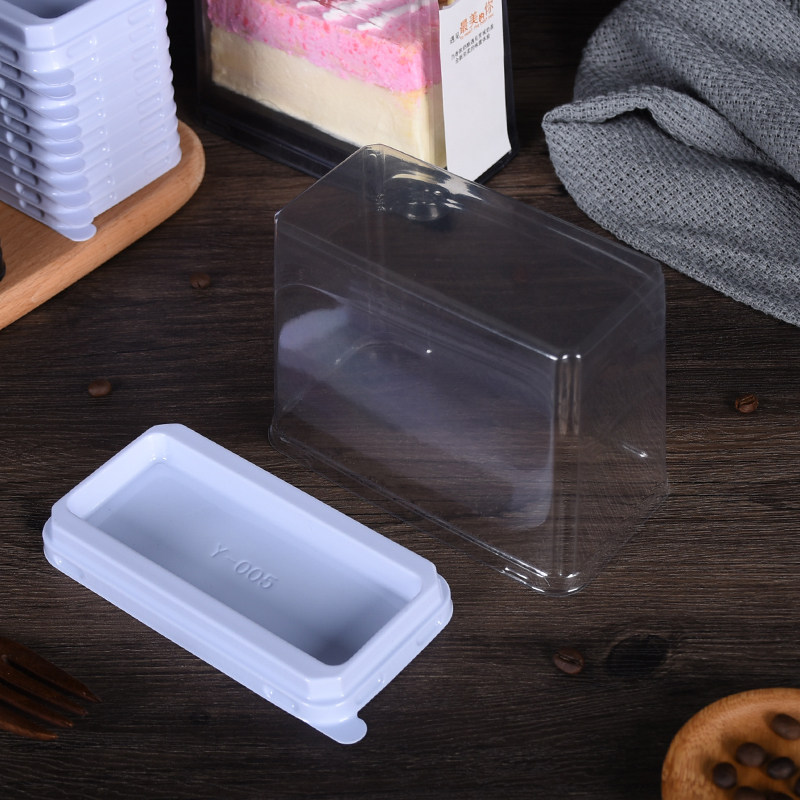 Y005 长方形蛋糕盒 透明吸塑包装盒 条形烘焙面包一次性打包切块