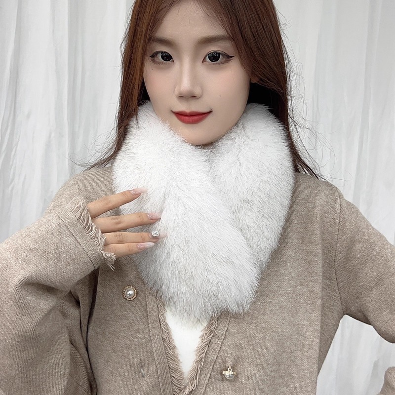 张元英同款双面狐狸毛围脖围巾韩版秋冬皮草围巾围脖毛领子女