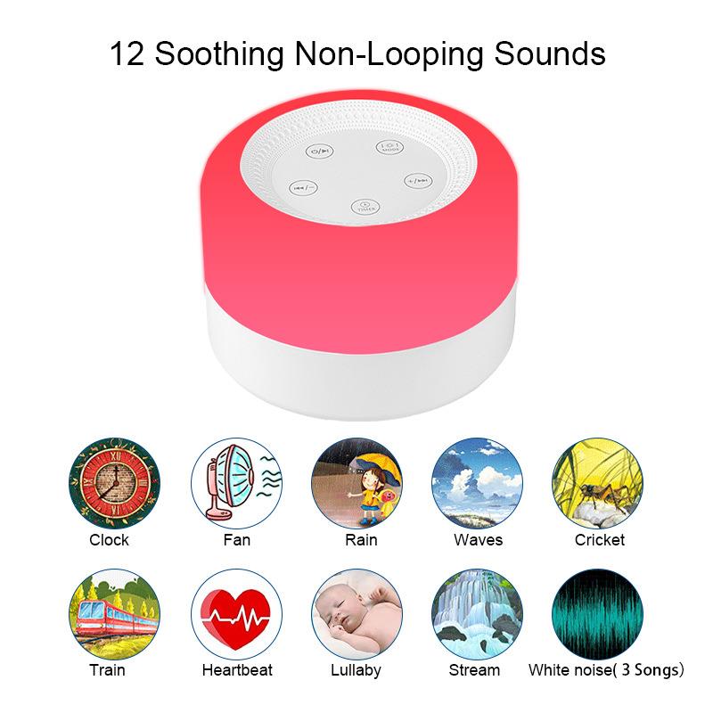 现货七彩音乐白噪音睡眠仪伴睡灯白噪音机跨境新品M1白噪音睡眠仪