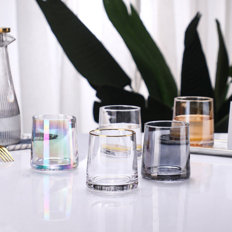 简约水杯酒店民宿 漱口杯透明玻璃杯颜值 纳钙威士忌酒杯梯形杯