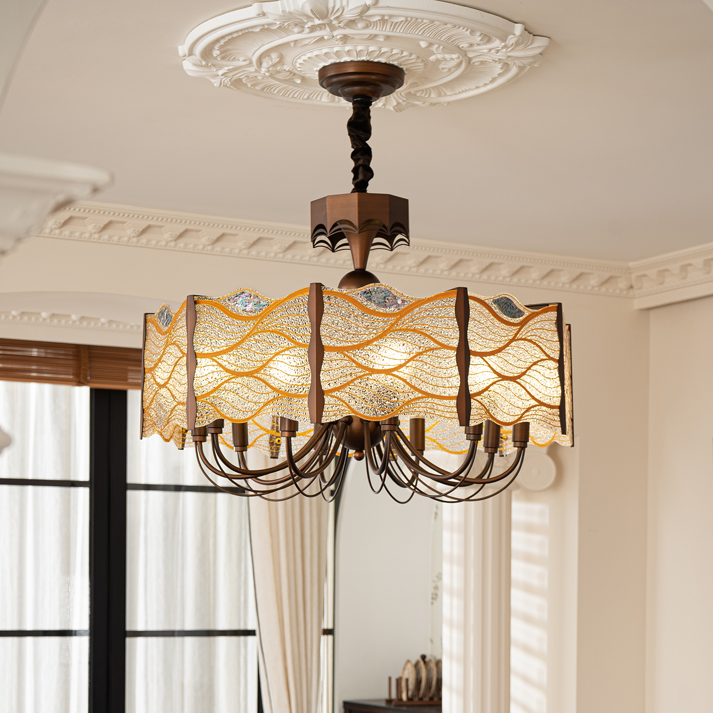 螺钿镶嵌传承大气客厅主灯