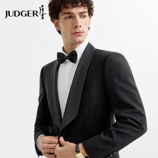 【塔士多礼服】庄吉男士高端礼服套装青果领商务黑色西装套装结婚