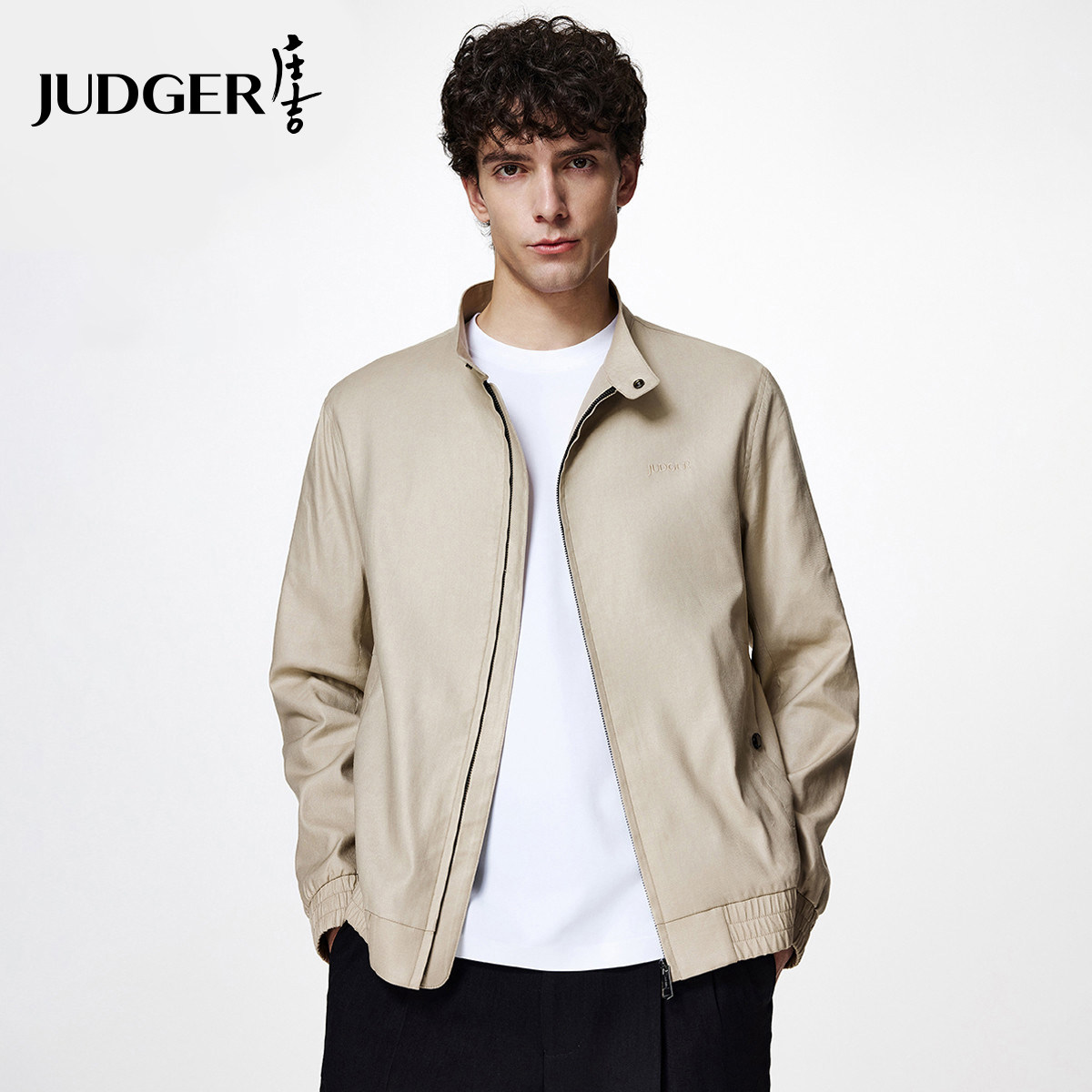 【亚麻国风】庄吉男士夹克2025春夏新款商务休闲国风立领外套男