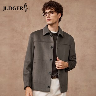 【100%羊毛】庄吉男士夹克翻领高端2025秋冬保暖商务休闲呢子大衣