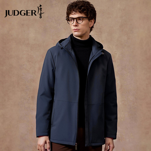 【100%羊毛填充内胆】庄吉男士夹克2025秋冬新款可拆卸帽保暖棉服