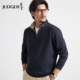 商务休闲百搭舒适卫衣 新款 拉链立领 庄吉半开襟T恤男2025春季