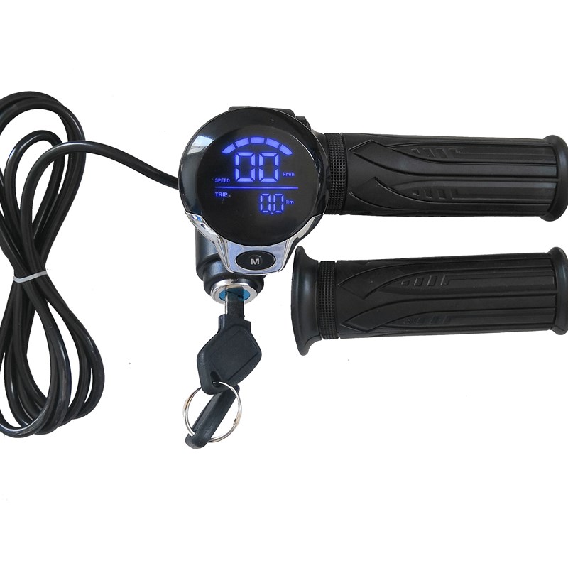 新款36bV48V60v电动车液晶加速把手电动自行车油门把手车速里程电