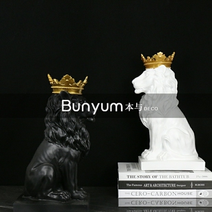 北欧式 饰品摆件 创意艺术轻n奢动物摆件样板房间家居售楼处软装