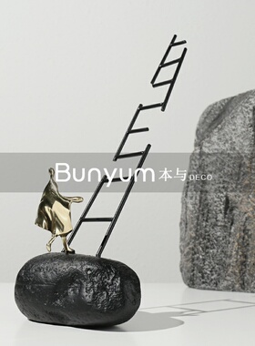 简约创意金属抽象人物摆件样板间G客厅家居玄关摆设软装饰品