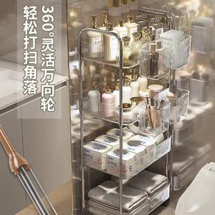 亚克力小推车浴室缝隙置物架客厅零食收纳架多层移动化妆品收纳架