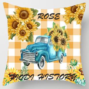 2021圣诞桃皮绒抱枕套印花抱枕套不含枕芯厂家供应