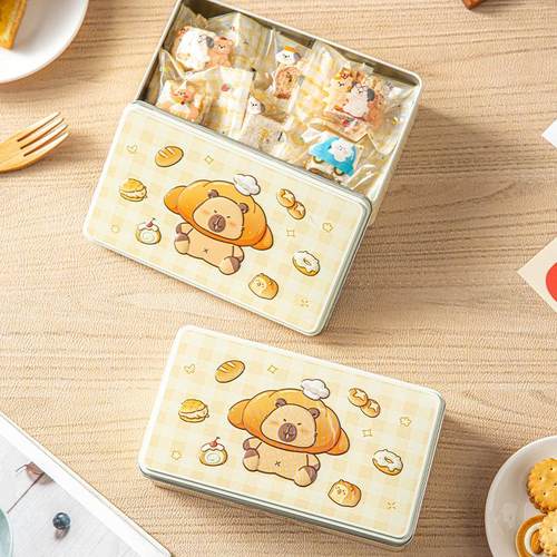 零食铁罐曲奇饼干烘焙点心包装打包收纳盒创意可爱新款马口铁罐空