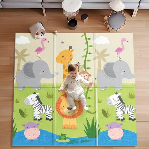 Baby Playmat Reversible Waterproof Foam Cushion Suitable跨境