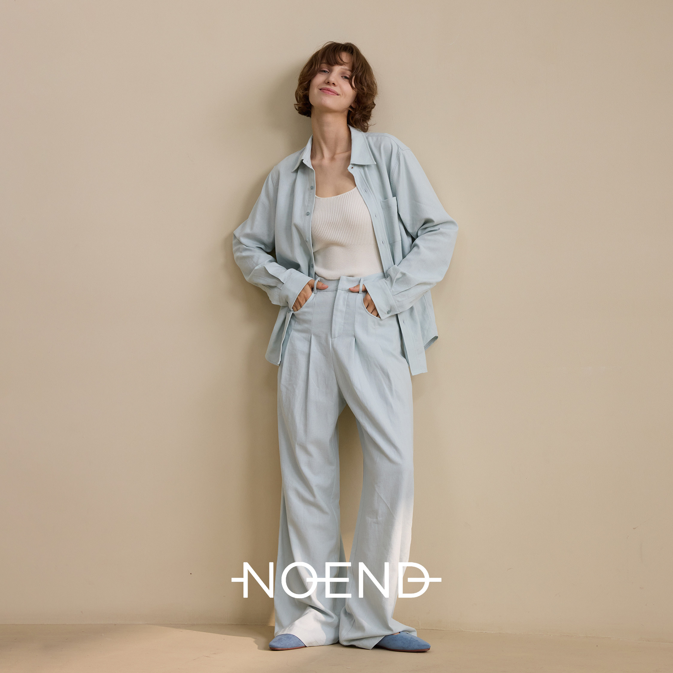 NOEND25AW水洗亚麻纯色套装图片