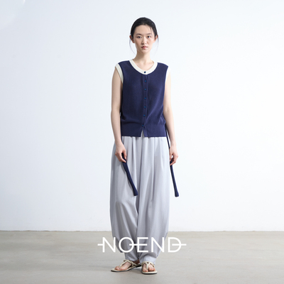 NOEND25SS 纯色清凉舒适宽松花苞裤束脚长裤