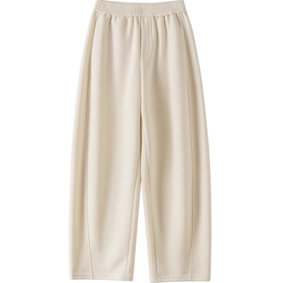 NOEND24AW云朵级蚕丝羊绒触肤休闲裤子廓形香蕉裤