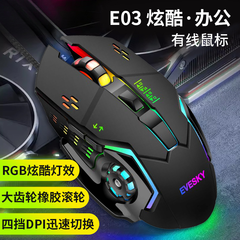 有线usb静音家用办公台式笔记本电脑cf游戏lol网吧机械电竞鼠标