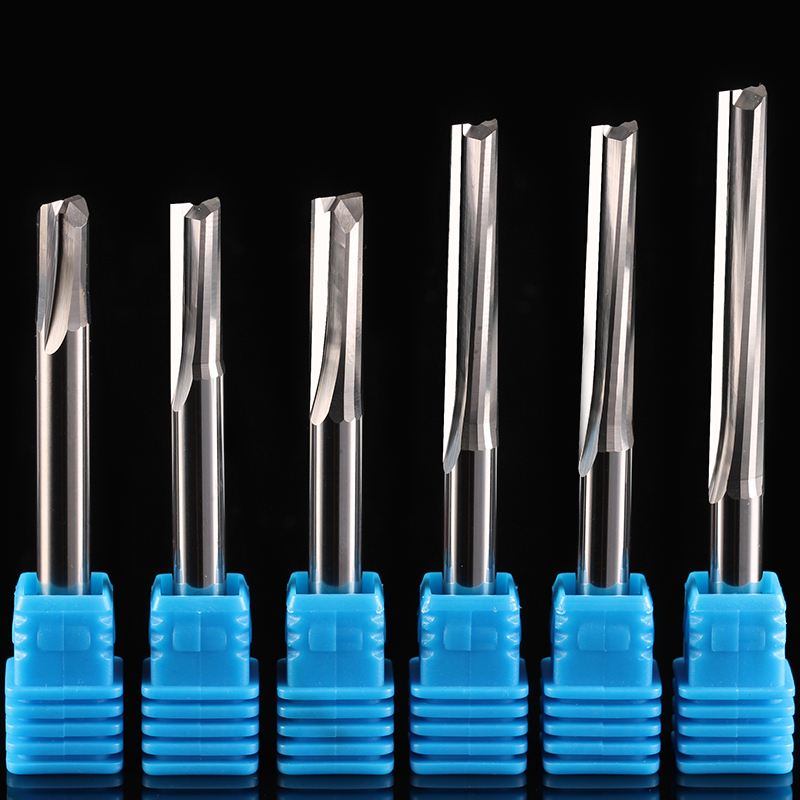 4mm6mm十支装双刃直槽铣刀密度板切割刀直刀电脑数控雕刻刀具