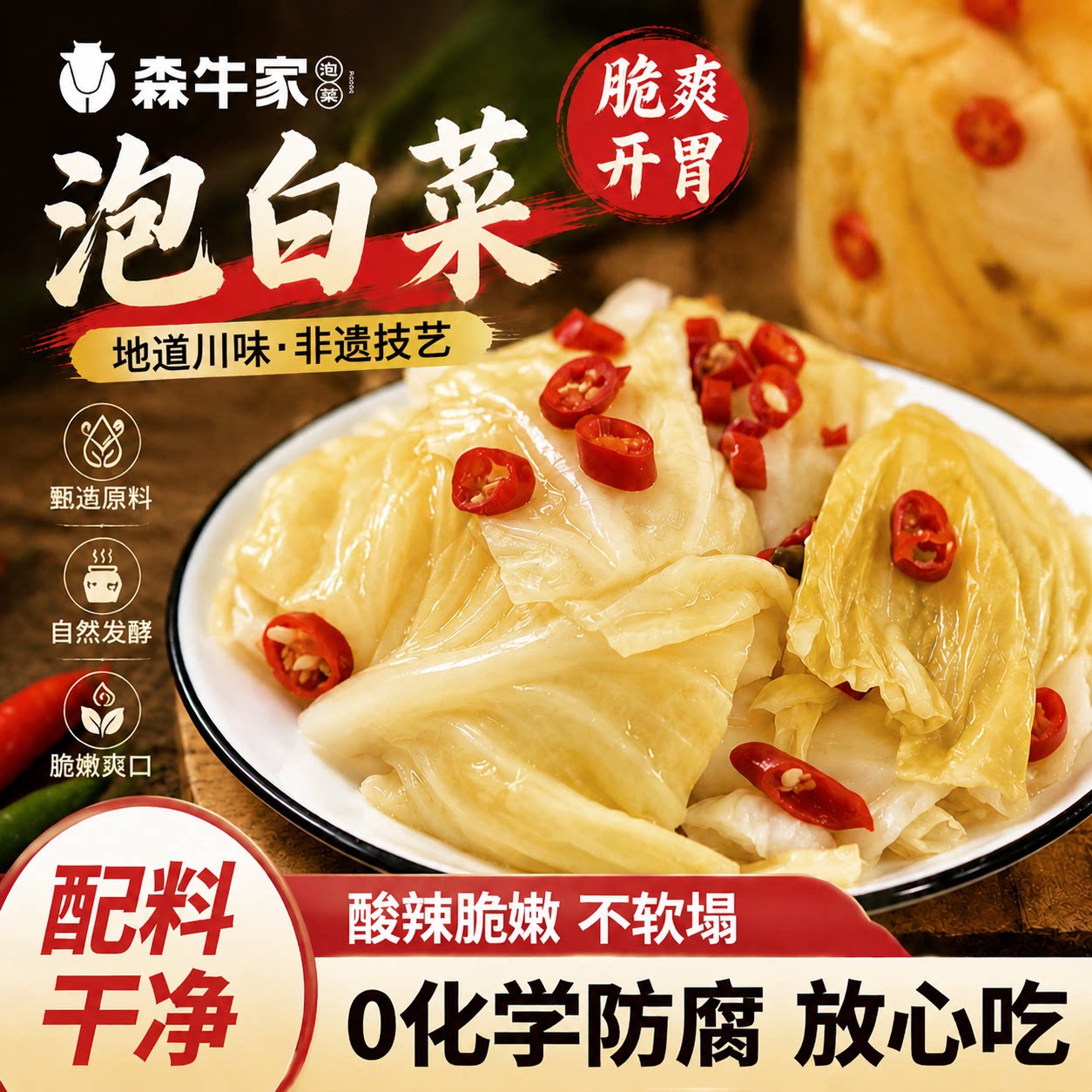 森牛家四川泡包菜450g/袋图片