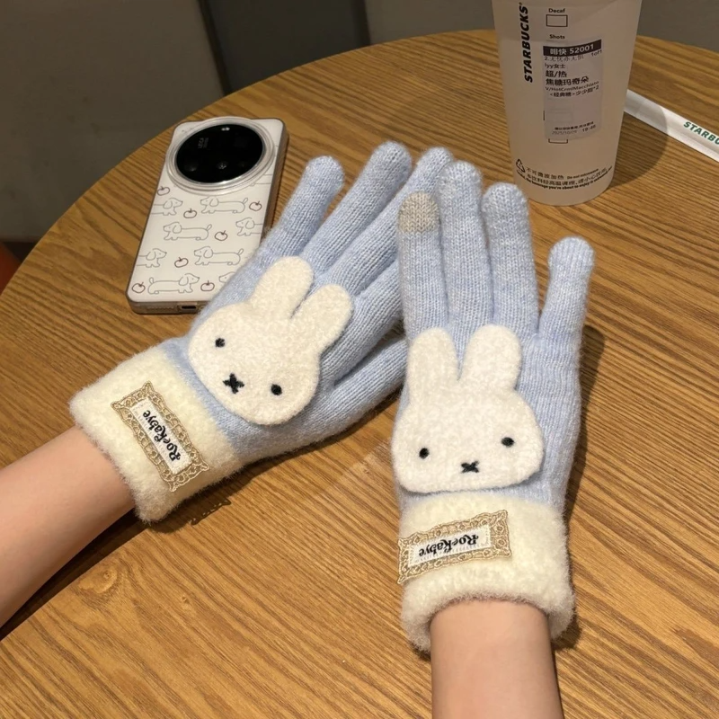 秋冬可触屏手套加厚款保暖女可爱加绒手套防寒学生骑行户外防风N