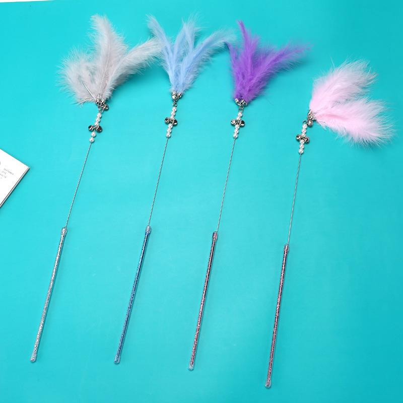 仙女逗猫棒羽毛铃铛猫咪玩具彩色羽毛猫玩具自嗨解闷神器宠物用品