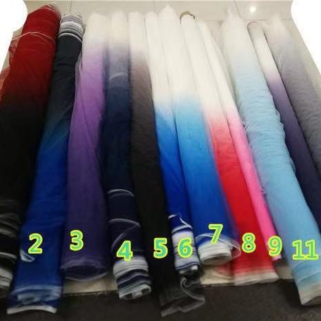 黑灰深蓝浅蓝色星空纱渐变色网纱布料面料柔软透明礼服布料面料