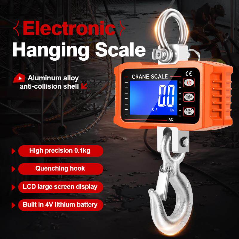 千聚新款电子吊秤1T工业挂构秤500kg磅秤P1高精度充电手提挂构秤