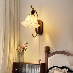 中古风卧室床头壁灯法式复古客厅背景墙高级感温馨花朵走廊过道灯