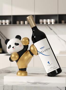 高级感乔熊红猫酒架摆件酒柜高20231129装饰客厅玄关轻奢工档艺迁