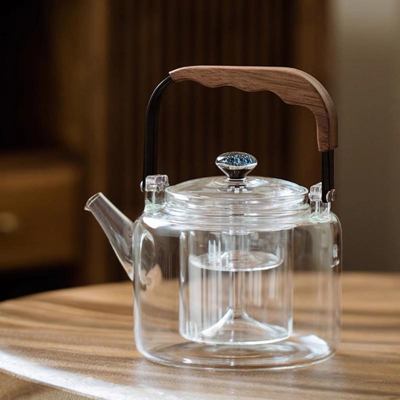 耐热玻璃煮茶提小胖陶瓷壶烧一水加厚大容梁壶蒸煮体黑晶炉专用家