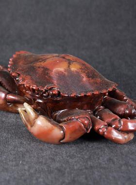 艺AGR老彷饰石工品礼品螃蟹动物品彷寿山石玉原石雕刻饰品家