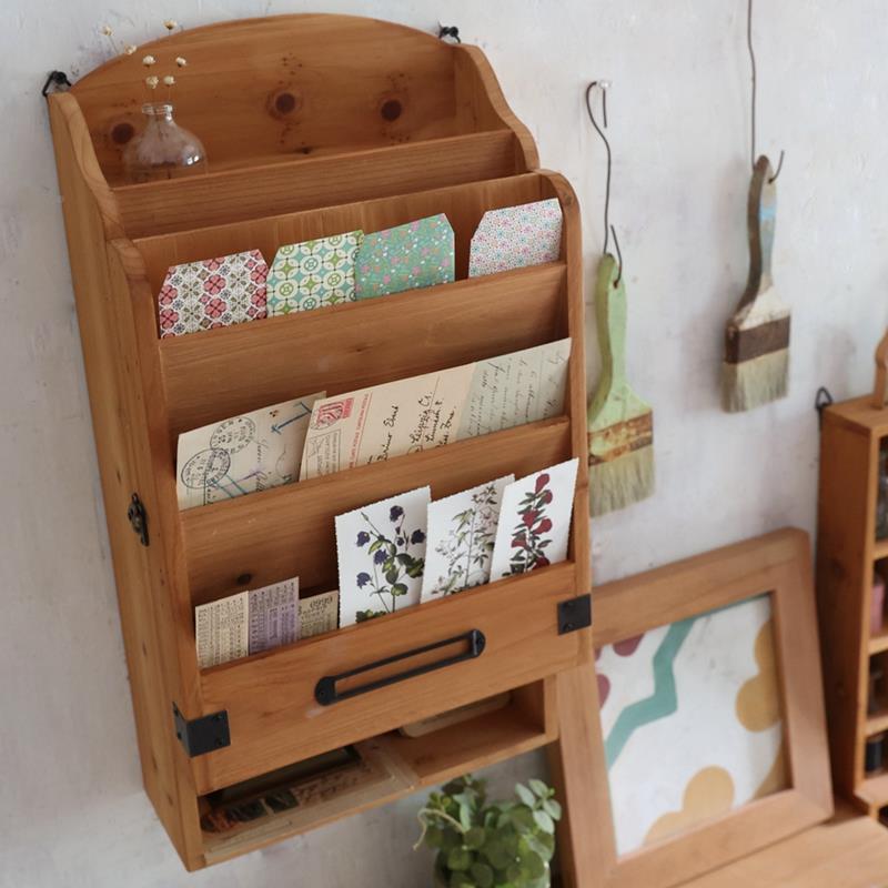 叁杉家居书桌墙上复木质收纳架香水手房挂叁杉初品墙古置物架书开