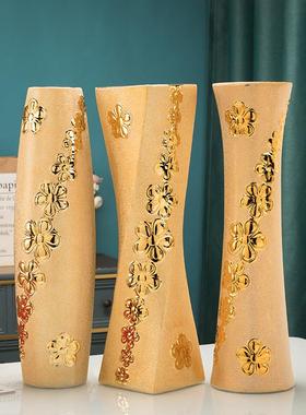 60c金色陶瓷大花瓶水 落地花瓶 大客厅家居装饰m 可装电 镀IGW工